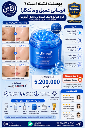 کرم کپسولی آبرسان مدیکوب شاهراه آبرسانی و شفاف کنندگی انواع پوست
