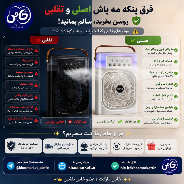 پنکه کولر مه پاش خنک کننده ماشین کولر رومیزی🧊☁️